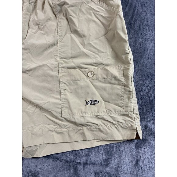 Aftco Performance Fishing Shorts Men's Size 44 Beige Nylon Elastic Waist - Picture 5 of 8